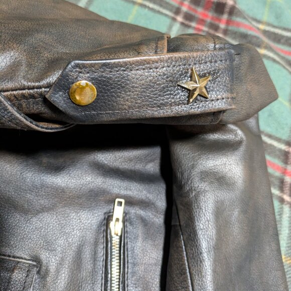 Vintage WCL Leather Biker Jacket  Men's Medium - Picture 7 of 9